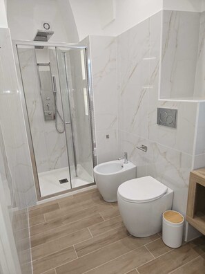 Dusche, Haartrockner, Bidet, Handtücher