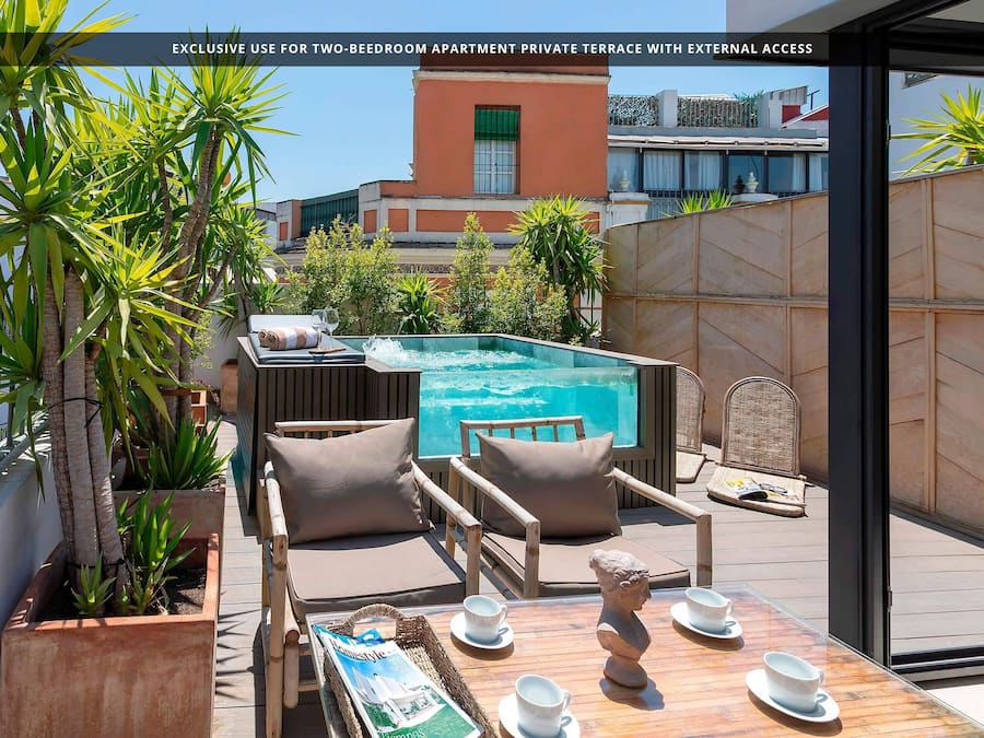 Apartamento, 2 habitaciones, piscina privada | Terraza o patio
