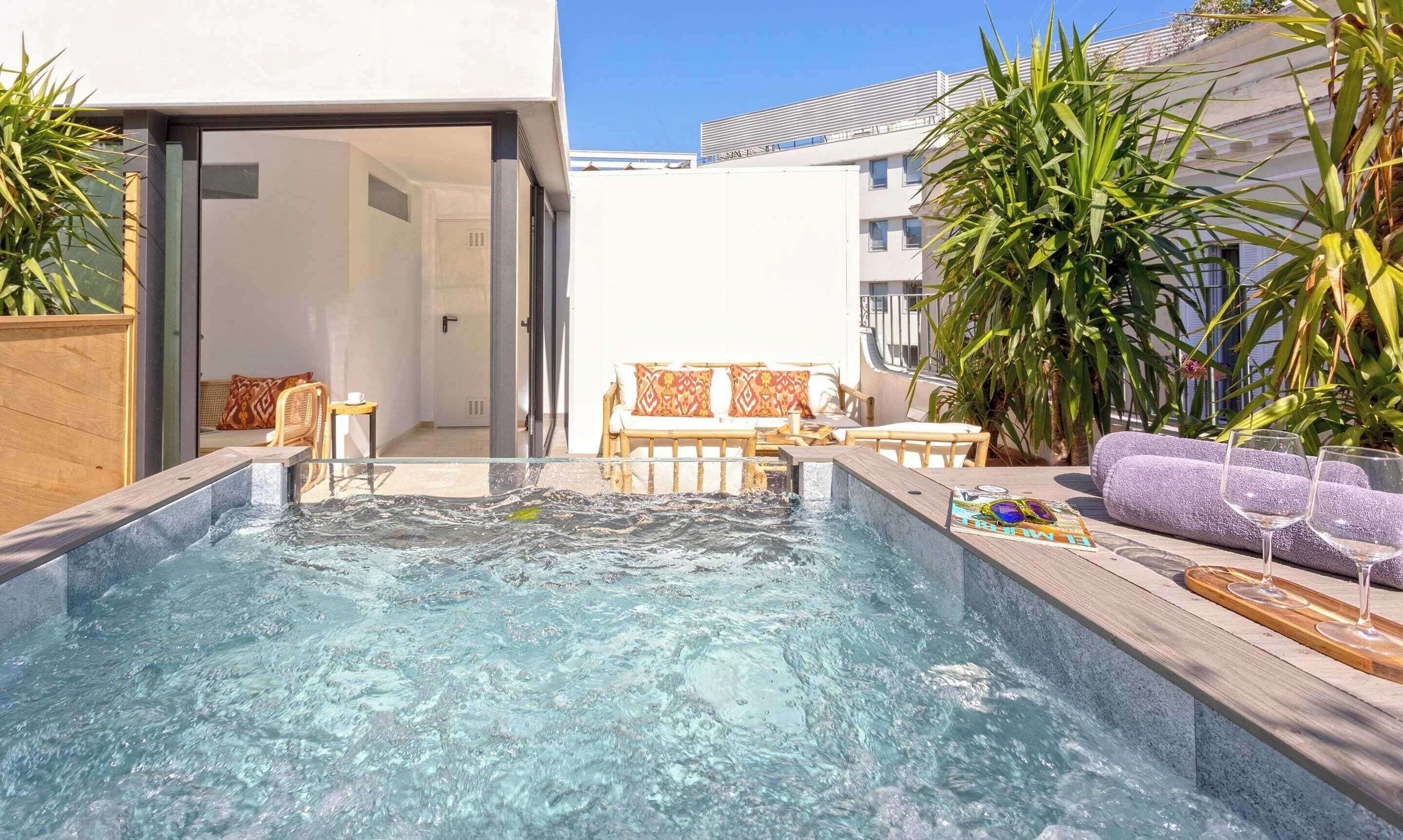 Apartment, 2 Schlafzimmer, eigener Pool | Terrasse/Patio