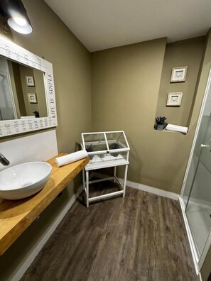 Habitación doble Premium | Baño | Regadera, secadora de cabello, toallas, jabón