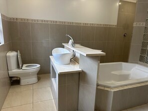 Luxury Suite | Bathroom | Separate tub and shower, hair dryer, bathrobes, towels