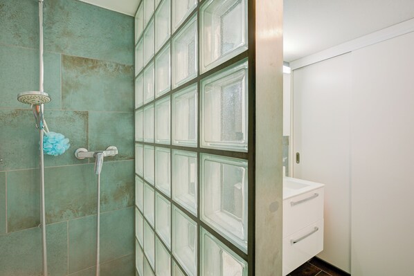 Standard Chalet, Multiple Bedrooms (Rustico Al Museo Bosco Gurin) | Bathroom | Shower, hair dryer, towels, soap - Rustico Al Museo Bosco Gurin (Bosco Gurin)