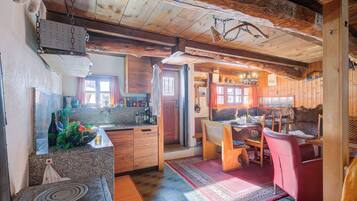 Standard Chalet, Multiple Bedrooms (Rustico Al Museo Bosco Gurin) | Private kitchen | Fridge, oven, stovetop, dishwasher