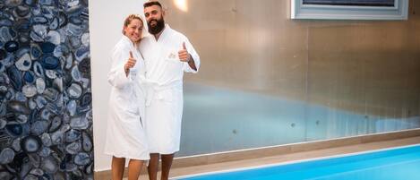 2 indoor pools, seasonal outdoor pool, pool umbrellas, sun loungers