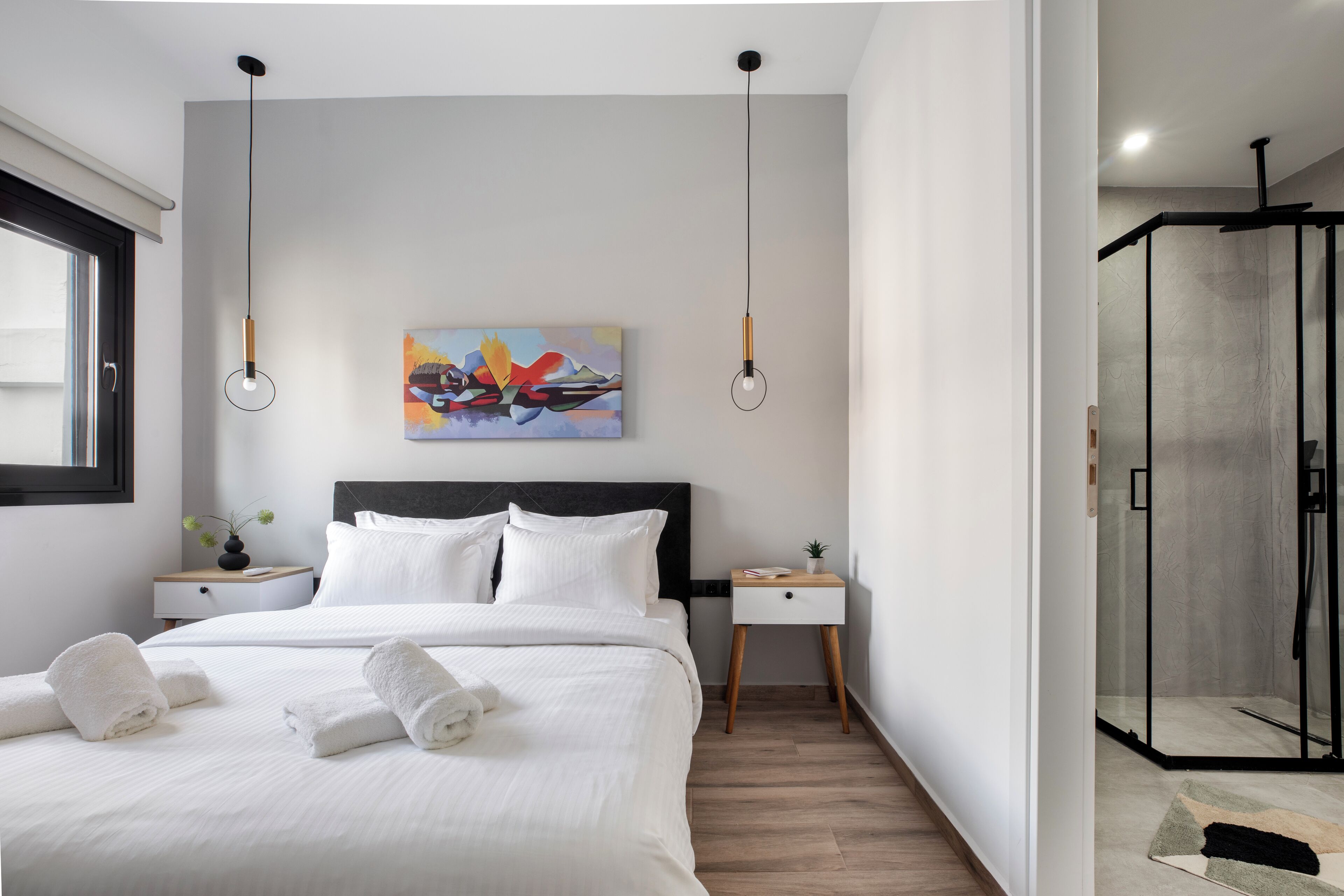 Doppia Deluxe, 1 camera da letto, balcone, vista città | Biancheria in cotone egiziano, biancheria da letto di alta qualità