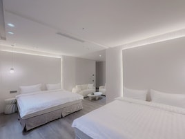 Family Quadruple Room, 2 Double Beds, Non Smoking, Private Bathroom | Premium bedding, down comforters, memory foam beds, desk