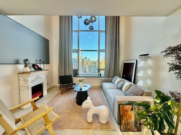 Appartement, vue ville | Coin séjour