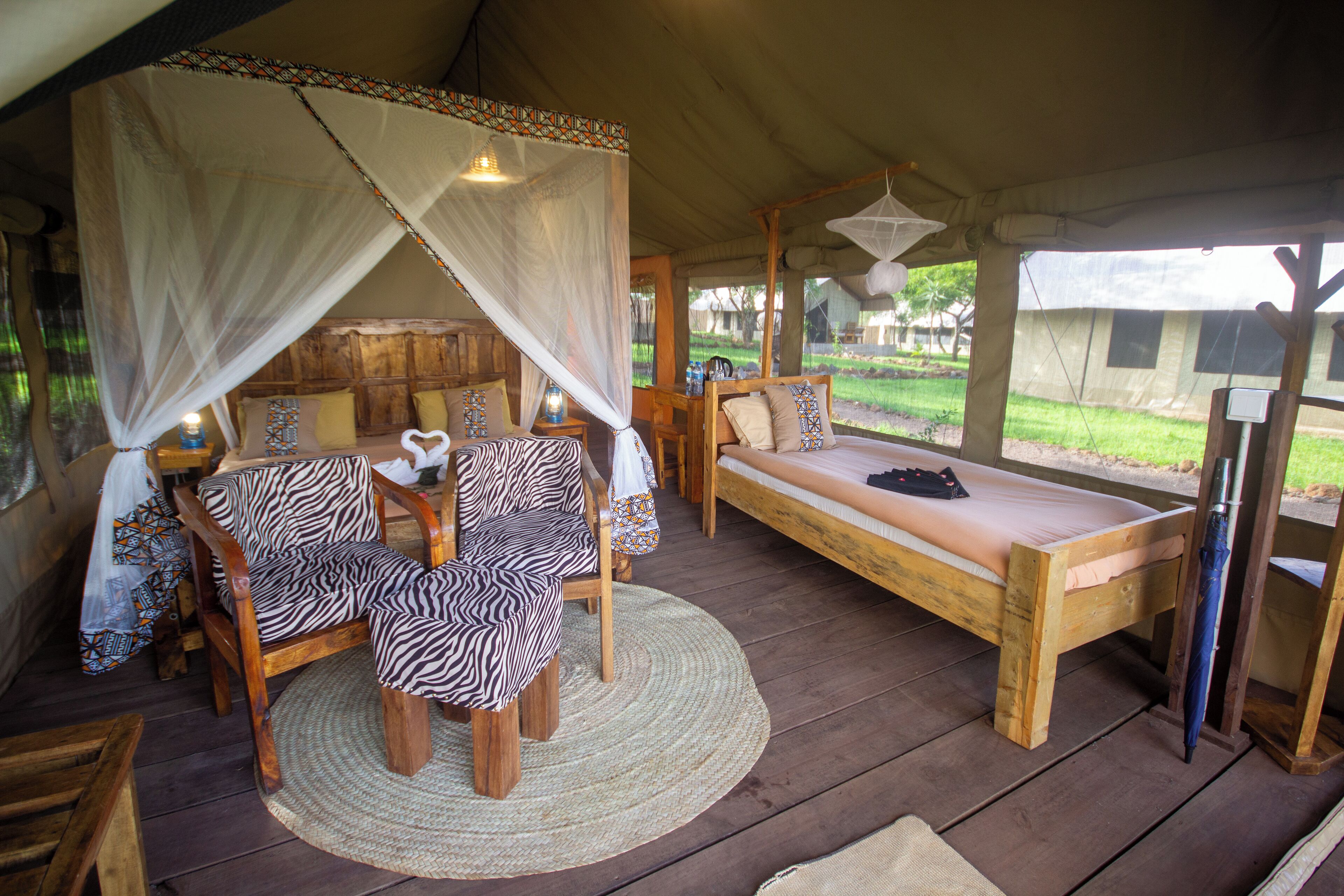 Tente Confort, patio, vue jardin | Coffres-forts dans les chambres, draps fournis