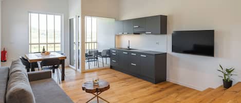 Comfort Apartment, Courtyard View | Private kitchen