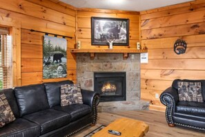 Télévision, cheminée