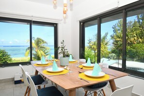 Dining - Le Bergamote apartment with pool on an infinity beach (Riambel)