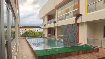 Apartamento básico, vista para a piscina | 1 quarto, Wi-Fi de cortesia