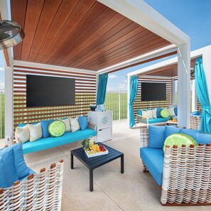 Indoor pool, seasonal outdoor pool, pool cabanas (surcharge)