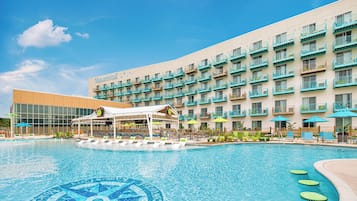 Indoor pool, seasonal outdoor pool, pool cabanas (surcharge)
