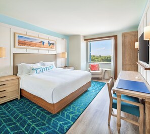 Standard Room, 1 King Bed | Premium bedding, down duvets, in-room safe, blackout curtains - Margaritaville Hotel Kansas City (Kansas City)