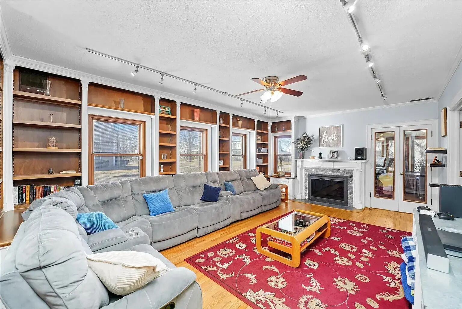 Smart TV, fireplace, video games, foosball