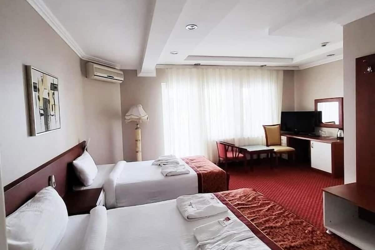 Twin Room, City View | 1 bedroom, in-room safe, desk, laptop workspace