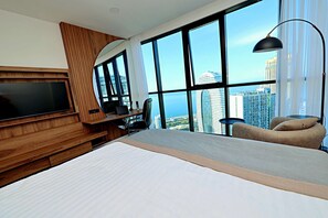 Desk, laptop workspace, blackout curtains, iron/ironing board - Sea View Plaza Batumi Centre (Batumi)