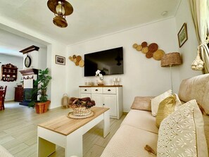 Smart-tv en een open haard