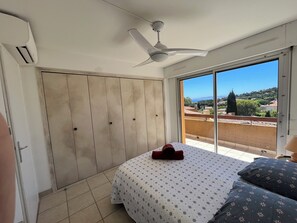 1 bedroom, iron/ironing board, travel cot, bed sheets
