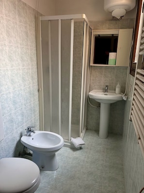 Dusche, Haartrockner, Bidet, Handtücher