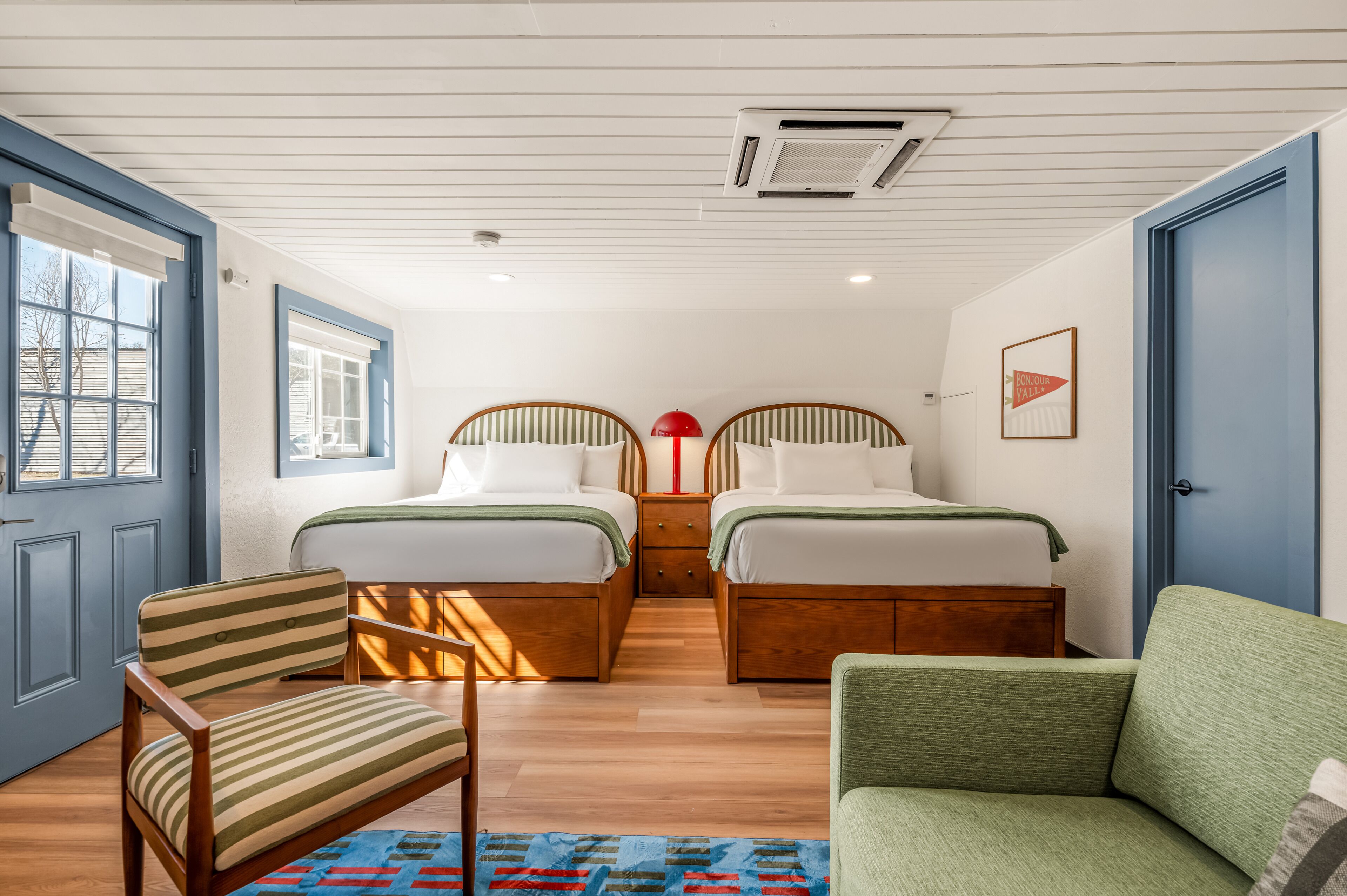 Deluxe Double Room, 2 Queen Beds | Iron/ironing board, free WiFi, bed sheets