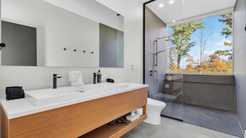 Regadera, amenidades de baño ecológicas, secadora de cabello, toallas