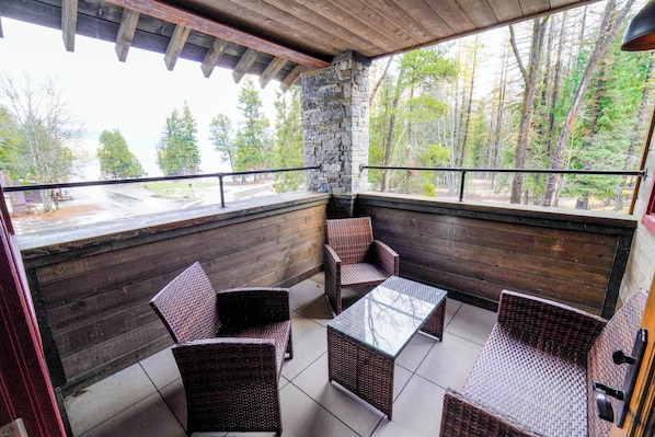 Apartment, 2 Bedrooms, Balcony, Lake View | Terrace/patio - Apgar Lookout Suites (West Glacier)