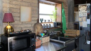 Coffee/tea maker, fridge, microwave - The Study Butte Room No. 1 (Terlingua)