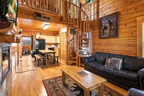 Televisio, takka, kirjoja