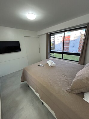 Lägenhet | 1 sovrum, arbetsyta för laptop och mörkläggningsgardiner