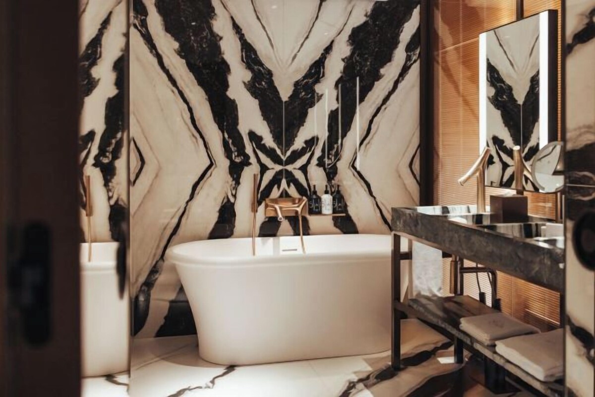 Bathroom | Hair dryer, bathrobes, towels, soap