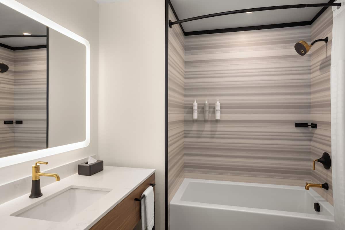 In-room safe, desk, laptop workspace, blackout drapes