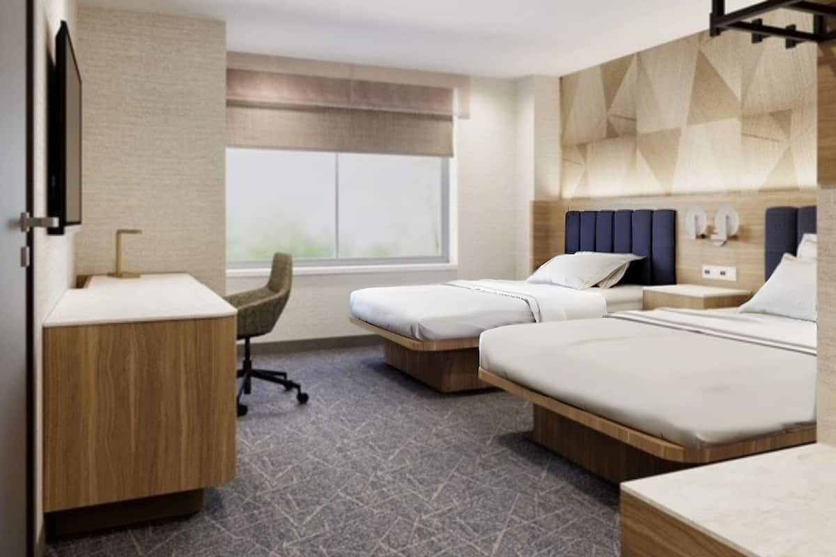 In-room safe, desk, laptop workspace, blackout drapes