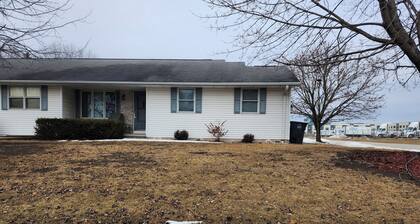This 5-bedroom house is under an hour drive to Lambeau Field.