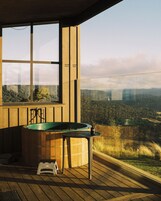 Luxury Cabin, Hot Tub, Sea View - Beresford Heights (transfer to the lodge via ATV) | 1 多间卧室、高档床上用品、羽绒被、笔记本电脑工作区