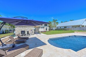 Piscine extérieure, piscine chauffée