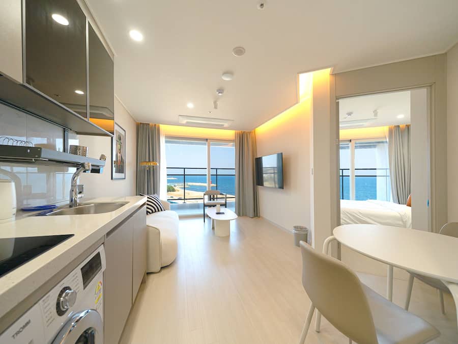 Premier Suite B | Living room | 55-inch Smart TV with cable channels, Netflix, pay movies