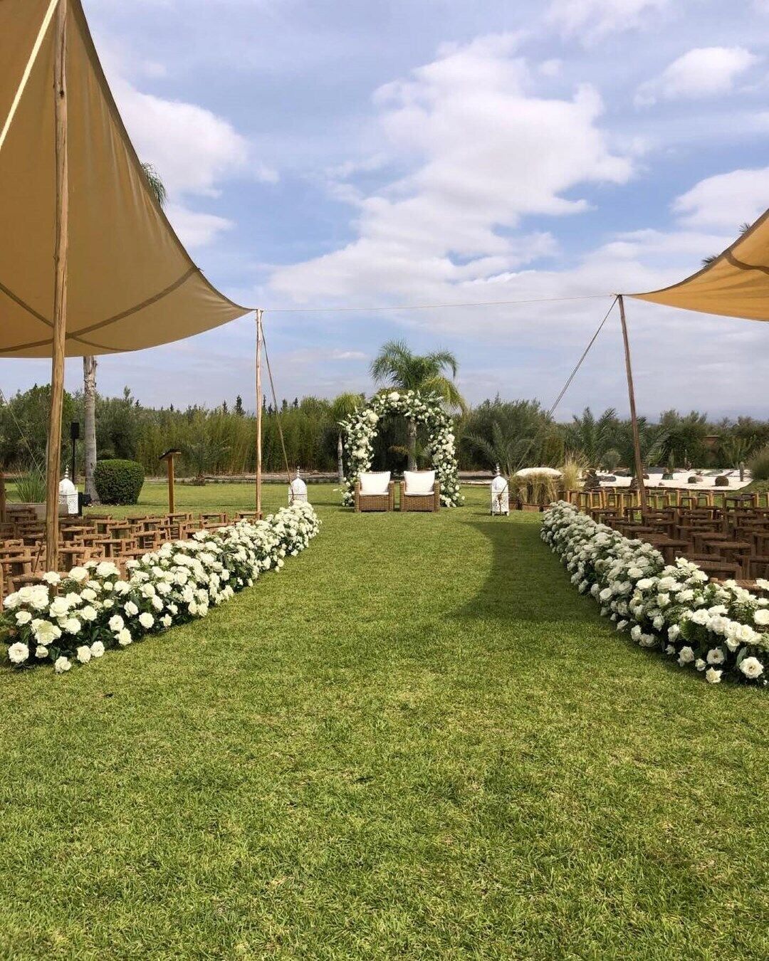 Outdoor banquet area