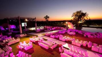 Outdoor banquet area
