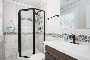 Shower, hair dryer