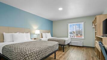 Suite, 2 Queen Beds, Accessible, Non Smoking | Desk, laptop workspace, blackout drapes, iron/ironing board