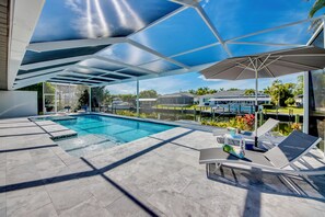Outdoor pool, a heated pool