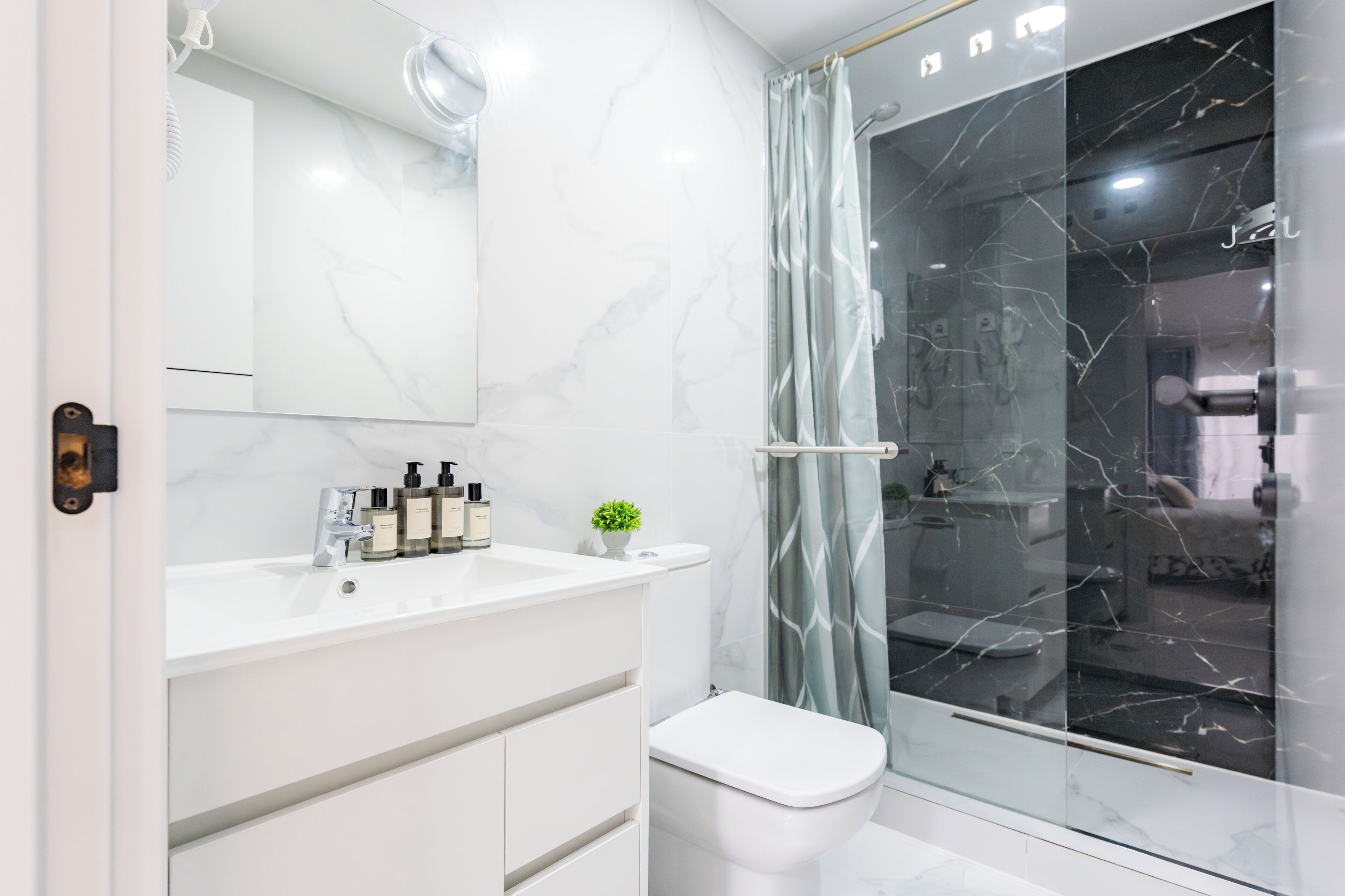 Departamento, 1 habitación (Apartment1Room) | Baño | Regadera, secadora de cabello, toallas, jabón 