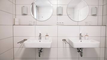 Comfort Quadruple Room, Garden View | Bathroom | Shower, hair dryer, towels, soap