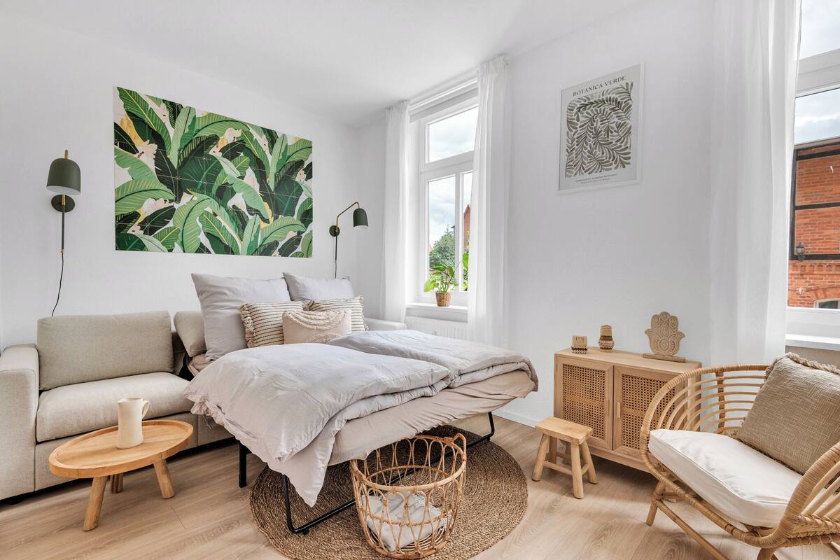 1 habitación, tabla de planchar con plancha, wifi gratis y ropa de cama 