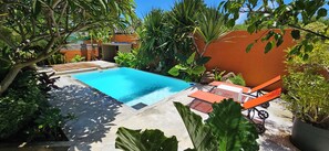 Outdoor pool - Studio Appart with Pool 15min from Grand bay (Grand Gaube)