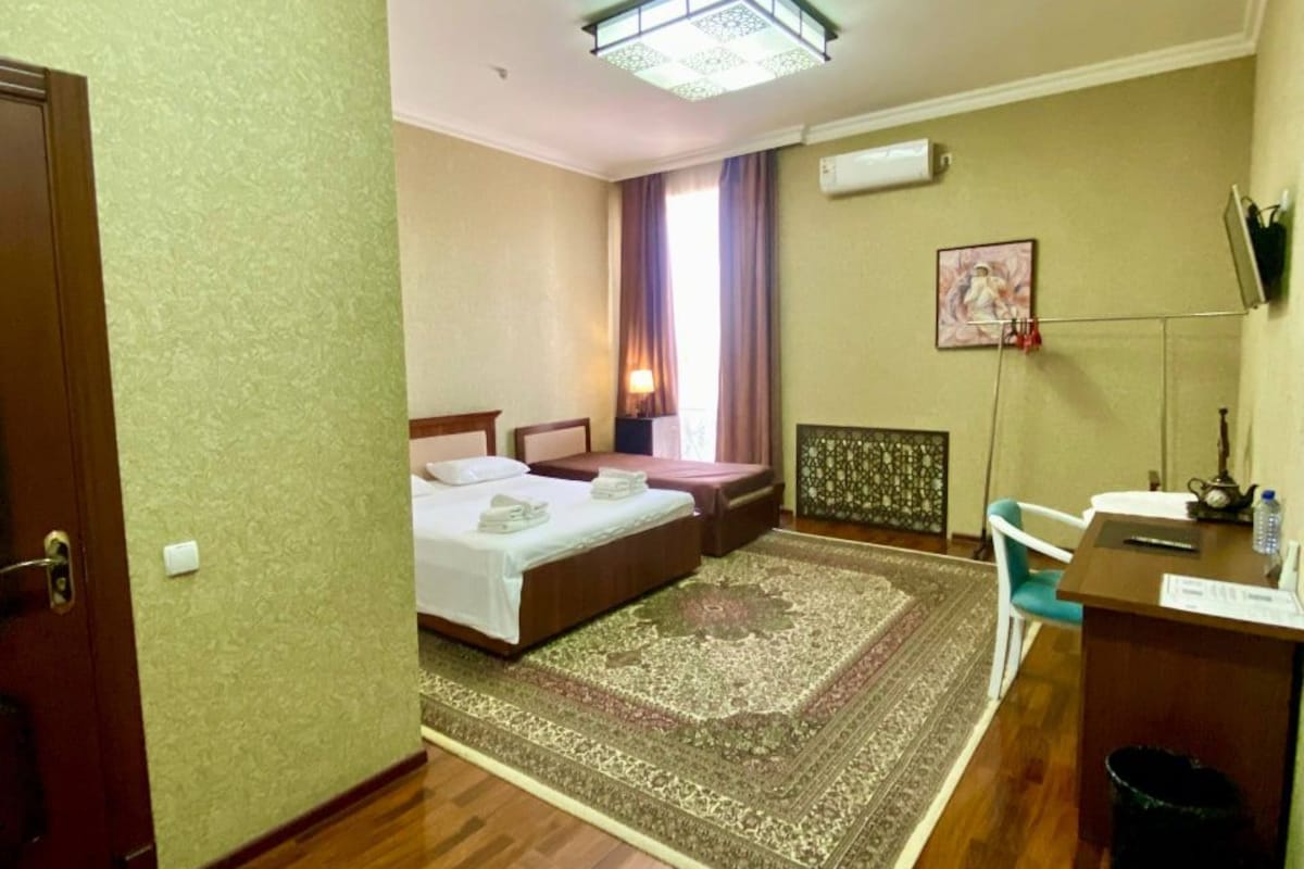 Deluxe Double Room | Premium bedding, desk, laptop workspace, soundproofing