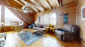 Cabin, 4 Bedrooms | Living area | Smart TV