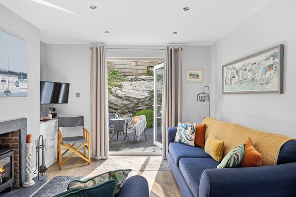 تلفزيون، مدفأة، كُتُب